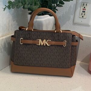 Michael Kors Brown and Tan Signature Satchel